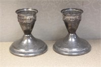 Pair of Weighted Sterling Candle Sticks