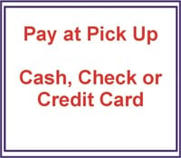 Pay your bill at pick up