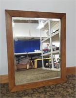 Wood frame mirror 26.5"×33"