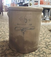 Antique 8 gallon salt glaze stoneware crock with