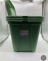 3 HDX 20gal Storage Totes Green with Lids