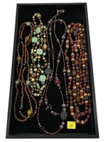Lot, fashion bead necklaces, some semi-precious