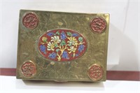 A Chinese Cloisonne and Brass Box