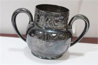 A Silverplated Two Handle Container