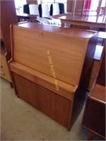 Clean Remploy Drop Front Teak Secretary with