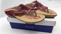 Nib Womens Thong Sandals Sz Eu41 Wine Red