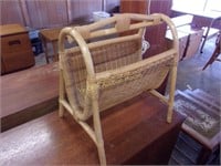 Bamboo and Wicker Chair Side Paper Holder