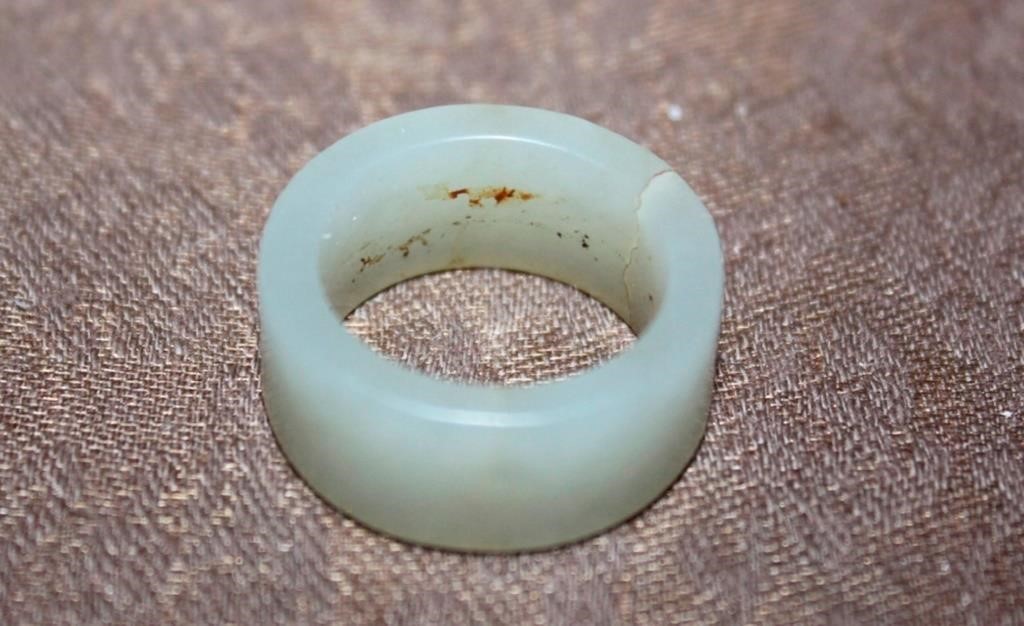 Antique Chinese White Jade Ring