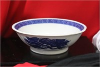 A Chinese Blue and White Dragon and Phoenix Bowl