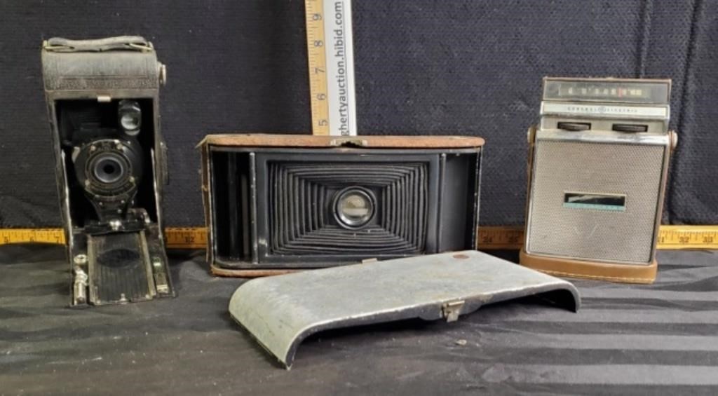 Vintage cameras and General Electic radio
