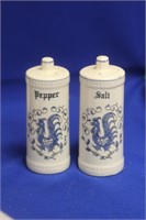 Blue and White Ceramic Salt and Pepper Shakers