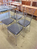 Matching Chrome Base Side Chairs with Naugahyde