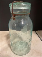 Lightening blue jar with lid