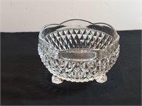 Indiana Diamond Point Scalloped Rim Footed Bowl