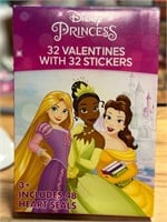 5 boxes of Disney Princess 32 valentines stickers