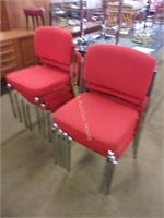 Chrome and Fabric Mid Century Office Chairs