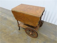 A Figured Walnut Tea Wagon