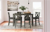 ASHLEY CAITBROOK COUNTER TABLE & 6 BAR STOOLS