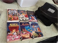 6 Disney VHS in Black Bag