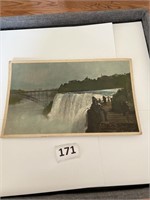 Large Antique Niagra Falls Photo Mounted