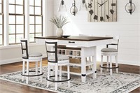 Ashley D546 Valebeck Storage Island & 4 Bar Stools