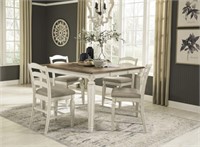 Ashley D743 Counter Table & 4 Bar Stools