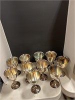 10 silver plated goblets