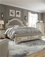King  Ashley Realyn Upholstered Storage Bed