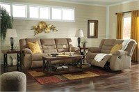 Ashley 98604 Mocha Reclining Sofa & Love Seat