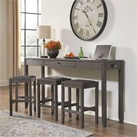 ASHLEY CAITBROOK COUNTER HEIGHT TABLE & 3 STOOLS