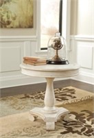 ASHLEY MIRIMYN 26" ANTIQUE WHITE ACCENT TABLE