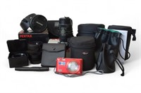 Collection of Camera Lenses & Storage Cases