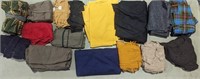 Large Lot 15 lbs Plaids &  Solids Vintage Wool &