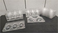 16 CLEAR PLASTIC EGG SHAPED CHOCOLATE MOLDS
