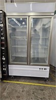 NEW 2 GLASS DOOR REACH-IN DISPLAY FREEZER ON WHEEL