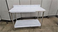 NEW 2 TIER 4' S/S WORK COUNTER / TABLE 48" X 32"
