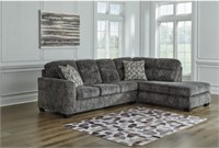 ASHLEY LONOKE 2-PIECE GUNMETAL SECTIONAL