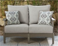 ASHLEY VISOLA OUTDOOR LOVESEAT WITH CUSHION