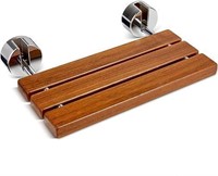 OasisSpace 20” Teak Folding Shower Seat Bench
