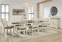 Ashley Bolanburg 9 pc Trestle Table & 8 Chairs