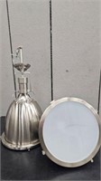 2 BRUSHED STEEL HANGING LAMPS CL11807