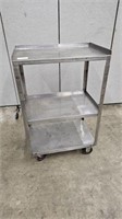 3 TIER S/S UTILITY CART ON WHEELS