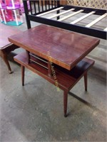 Wood And Brass 2 Tier Telephone Table