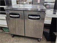 NORLAKE 4' S/S 2 DR U/C FREEZER CABINET ON WHEELS