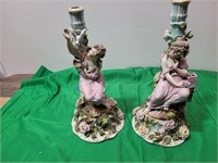 Ceramic Candle Stick Holders 14" tall