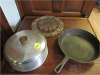 Iron skillet and cake carrier