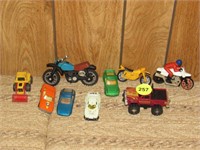 Match box cars and motorcycles