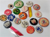 Vintage Local Sport Button Pins