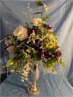 Floral Arrangement in Metal Vase