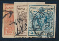 AUSTRIA #4F, #5 & #6 USED VF